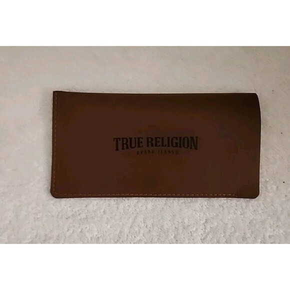 True Religion Soft Leather Brown EyeGlass Case Glasses - Picture 1 of 5